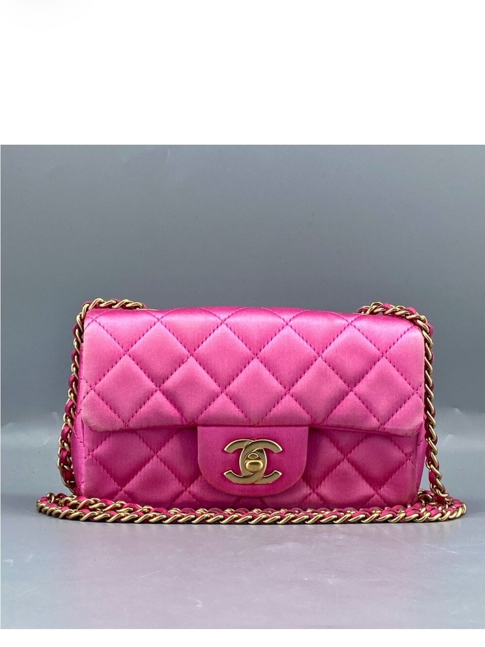 CHANEL Classic Flap Bag Crafted From Pink Satin Shoulder & Crossbody Bag.